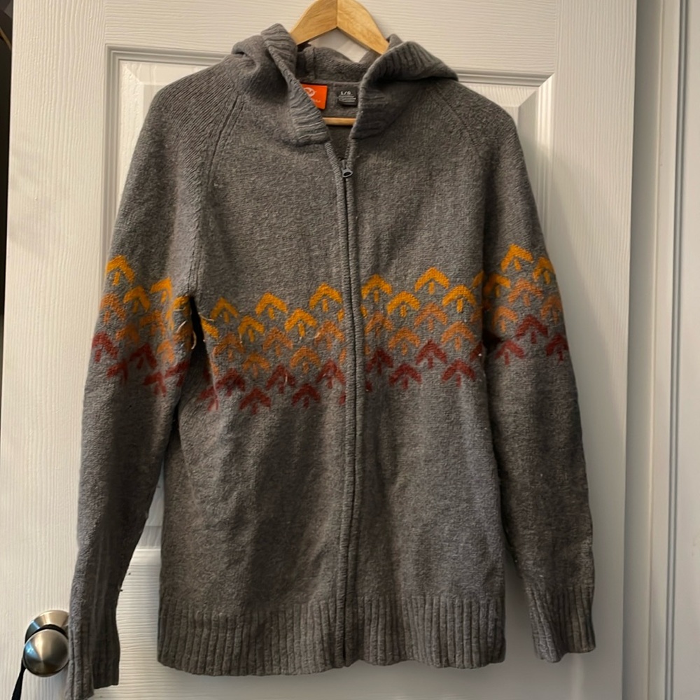 Men’s Merrell zip up wool sweater (size large)